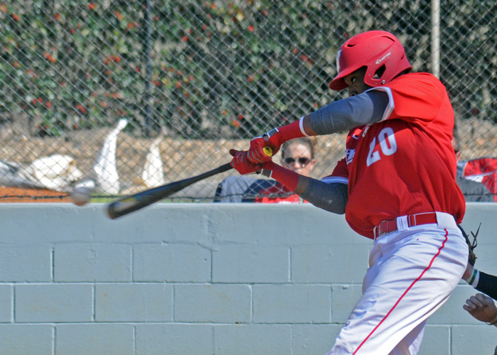 Anthony Spivey was 4-for-4 with a grand slam, five RBIs and three runs in Sunday's 18-3 win over William Peace. (Photo by Wesley Lyle)