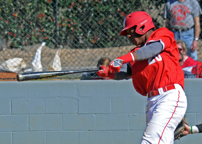 Designated hitter Anthony Spivey was 5-for-8 with a three-run home run, five RBIs and two runs in Saturday's doubleheader sweep of Covenant. (Photo by Wesley Lyle)