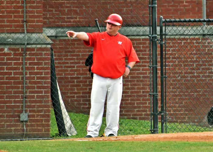Huntingdon head coach D.J. Conville won his 320th game on Saturday to become the Hawks' all-time winningest baseball coach. (Photo by Wesley Lyle)