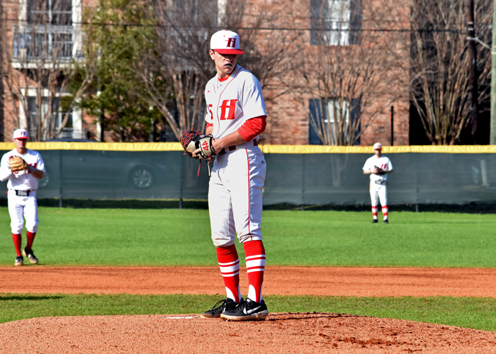 Brooks Freeman pitched a complete game, striking out five, walking four, allowing eight hits, two earned runs and one unearned run in a 6-3 win over Piedmont. (Photo by Wesley Lyle)