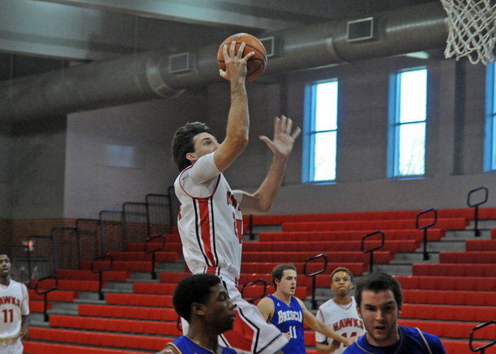 Taylor Hughes, shown here against Brescia, finished with eight points and six rebounds in Saturday's 67-56 loss to Covenant. (Photo by Wesley Lyle)