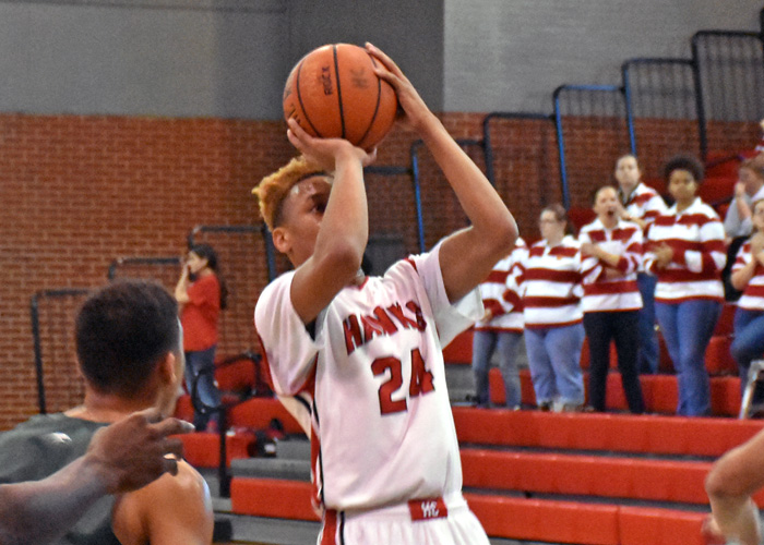 Raheem Berry, shown here against William Peace, scored a career-high 26 points in Sunday's loss to North Carolina Wesleyan.