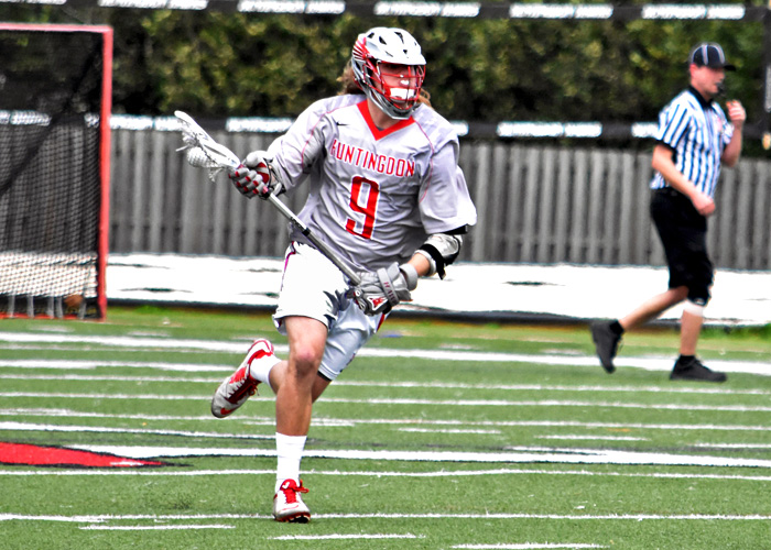 Faceoff specialist Sam Hitt went 16-for-22 at the faceoff x and recorded six ground balls in Saturday's 11-7 win over Brevard. (Photo by Wesley Lyle)