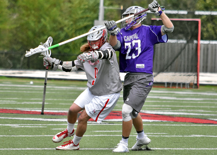 Sam Hitt won 14 faceoffs and collected 10 ground balls in Saturday's 11-7 win over Greensboro. (Photo by Wesley Lyle)