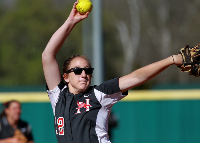 Senior Anna Stephens earned her second save of the season in Game 2 of Saturday's 5-3 and 4-2 sweep of Piedmont. (Photo by Jeff Hurndon)