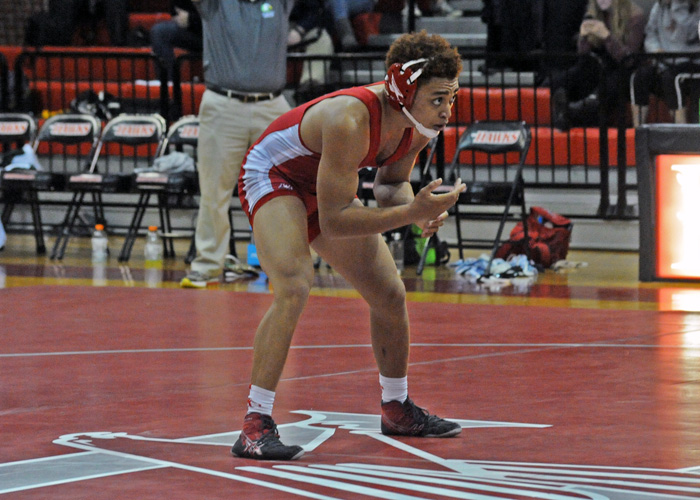 Deon Maxwell won two matches for the Hawks in the Georgia Intercollegiate Tournament. (Photo by Wesley Lyle)