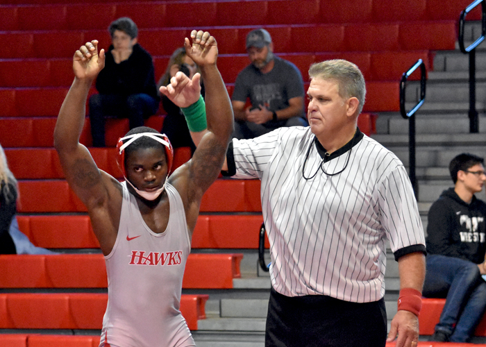Quintez Pearson was 3-0 and won the 149-pound weight class in Saturday's Southeast Wrestling Conference Tournament. (Photo by Wesley Lyle)