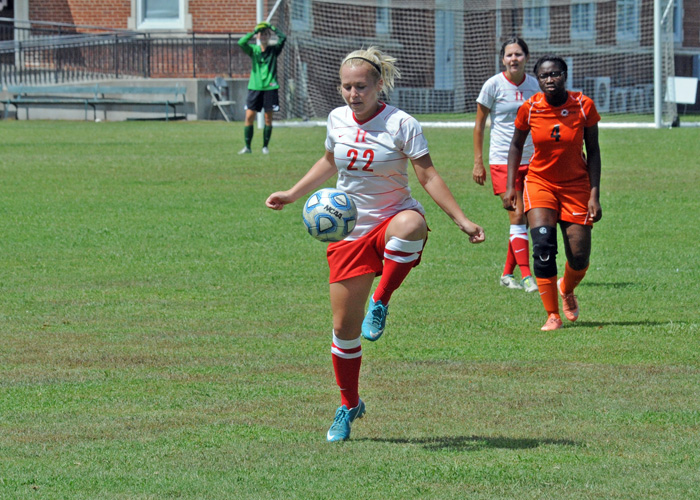 Senior Sara Pittman, shown here before an injury cut short her senior season, was able to make a final collegiate start on Sunday for Senior Day.