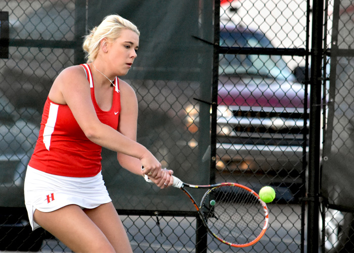 Clayton Waring teamed with Caroline McBroom to win 8-1 at No. 2 doubles in Huntingdon's 6-3 win over Albany State on Thursday. (Photo by Wesley Lyle)